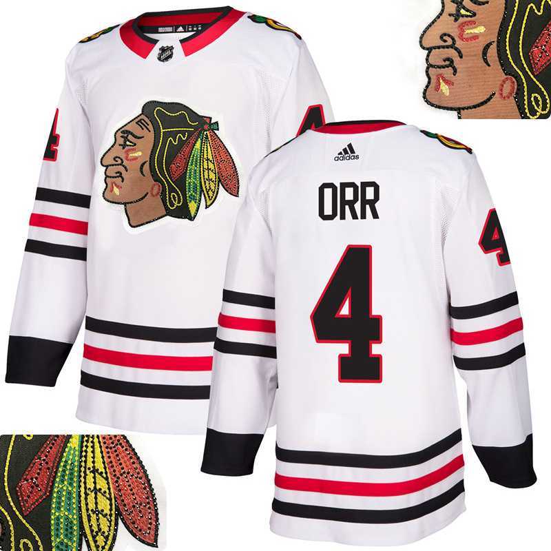 Blackhawks #4 Orr White With Special Glittery Logo Adidas Jersey,We sell and wholesale Blackhawks #4 Orr White With Special Glittery Logo Adidas Jersey on line form chian!